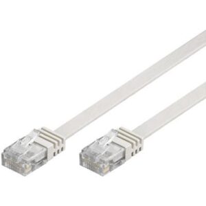 Nätverkskabel UTP Cat6 patchkabel 10m, vit, platt