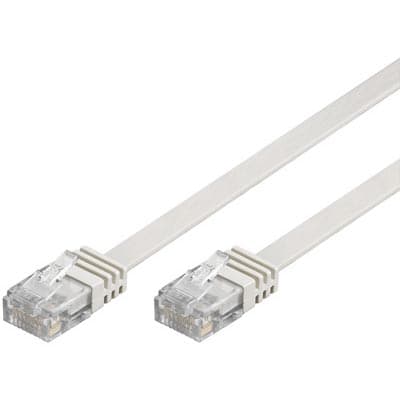 Nätverkskabel UTP Cat6 patchkabel 10m, vit, platt