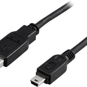 USB 2.0 kabel Typ A Hane - Typ Mini B Hane 1m, svart