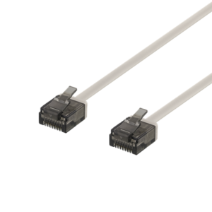 DELTACO Cat6a patchkabel, flat, 0,5m, grå
