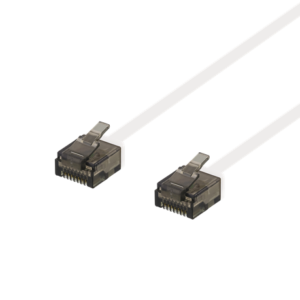 DELTACO Cat6a patchkabel, flat, 1m, vit