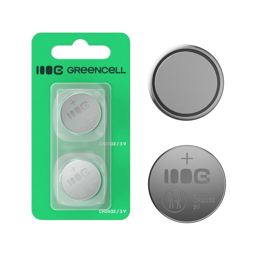 Greencell Litiumknappcellsbatteri CR2032 3V 220mAh, 2-pack