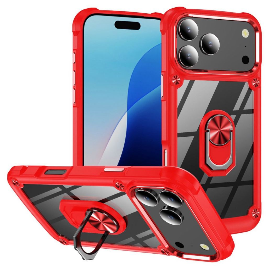 iPhone 17 Pro Max mobilskal med kickstand – röd