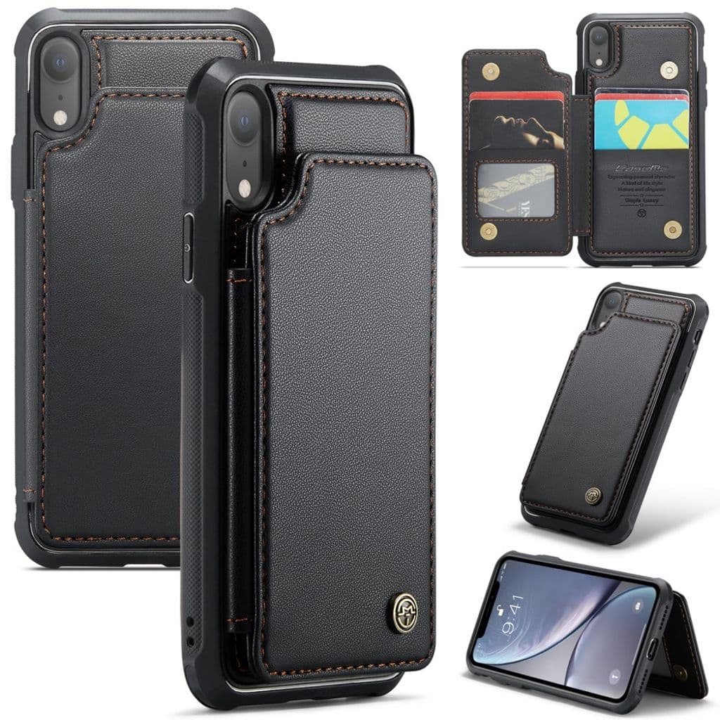 CASEME iPhone XR Plånboksskal RFID-blockerande Kortfack – Svart
